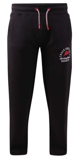 D555 Chilworth Open Hem Jogger Black - Tepláky & kraťasy - Tepláky a Teplákové Kraťasy 2XL-12XL