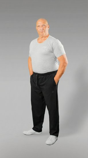 20 Nodi Grecale Stretch Fleece Cotton Sports Pants with Enzyme and Soft Touch Treatment Black - Tepláky & kraťasy - Tepláky a Teplákové Kraťasy 2XL-12XL