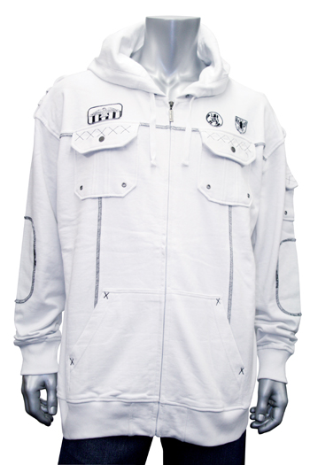 Knockout Terry Hoodie White - Mikiny & mikiny s kapucí - Mikiny & Mikiny s kapucí 2XL-12XL