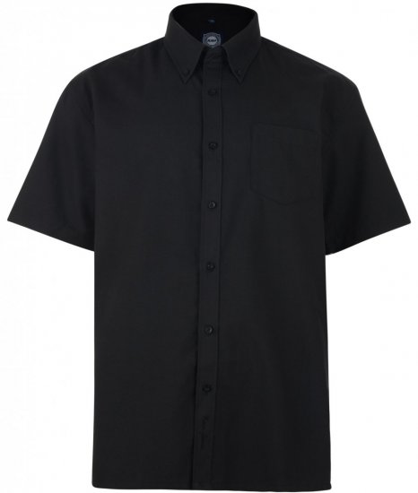 Kam Oxford shirt Short sleeve Black - Košile - Košile 2XL-10XL