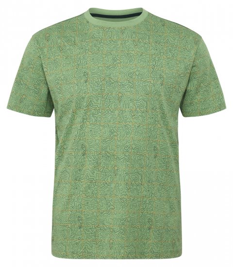 North Latitude Allover Printed Tričko Středně Zelená - Trička - Trička nadměrné velikosti - 2XL-14XL