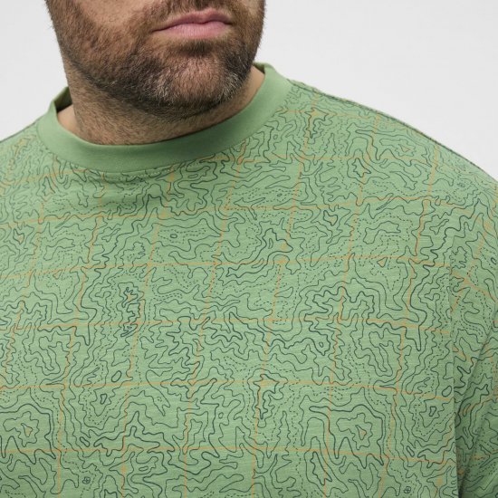 North Latitude Allover Printed Tričko Středně Zelená - Trička - Trička nadměrné velikosti - 2XL-14XL