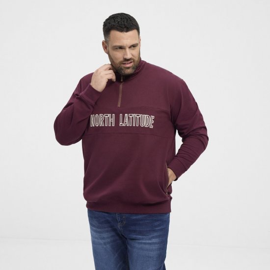 North Latitude Half Zip Mikina Vínová - Mikiny & mikiny s kapucí - Mikiny & Mikiny s kapucí 2XL-12XL
