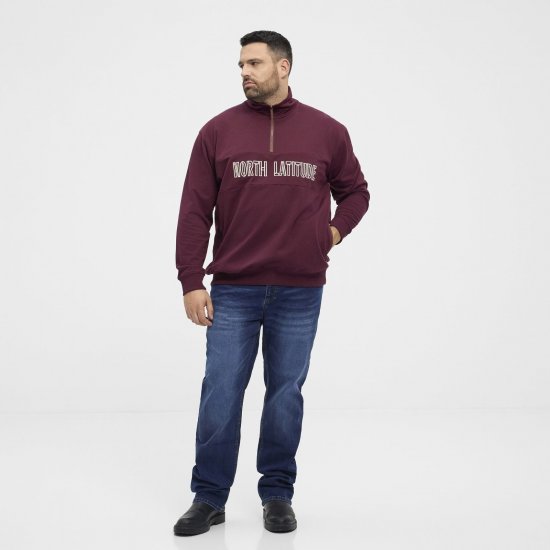 North Latitude Half Zip Mikina Vínová - Mikiny & mikiny s kapucí - Mikiny & Mikiny s kapucí 2XL-12XL