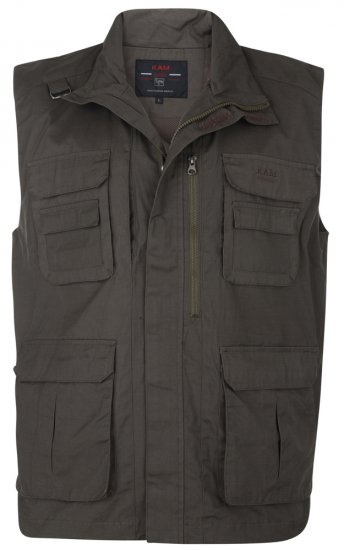 Kam Jeans Action Vest Olive - Bundy - Bundy Nadměrné Velikosti - 2XL-8XL