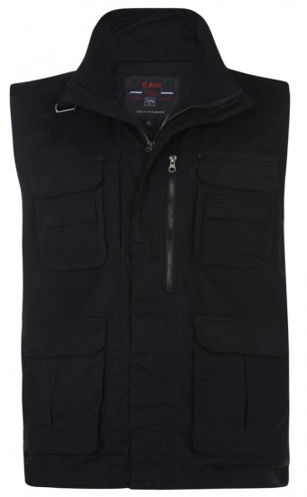 Kam Jeans Action Vest Black - Bundy - Bundy Nadměrné Velikosti - 2XL-8XL