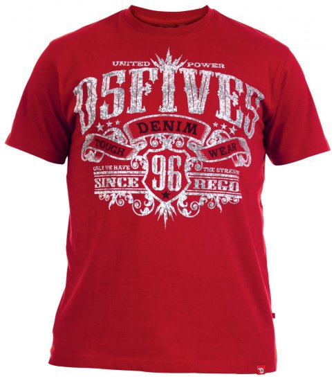 D555 Ames T-shirt Red - Trička - Trička nadměrné velikosti - 2XL-14XL