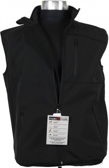 Marc & Mark Softshell-vest Black - Bundy - Bundy Nadměrné Velikosti - 2XL-8XL