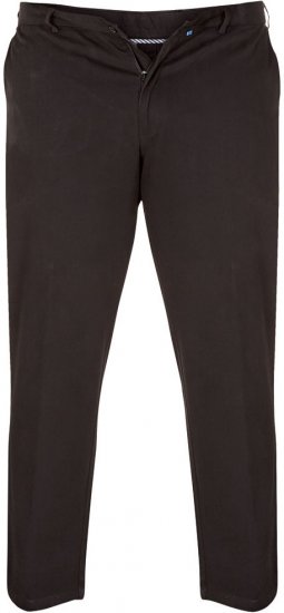 D555 Bruno Stretch Chino pants with Extenda Waist Black - Džíny & Kalhoty - Džíny a Kalhoty - W40-W70