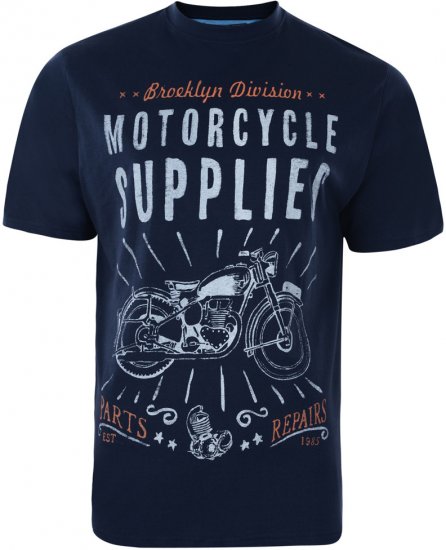 Kam Jeans 566 T-shirt Navy - Trička - Trička nadměrné velikosti - 2XL-14XL