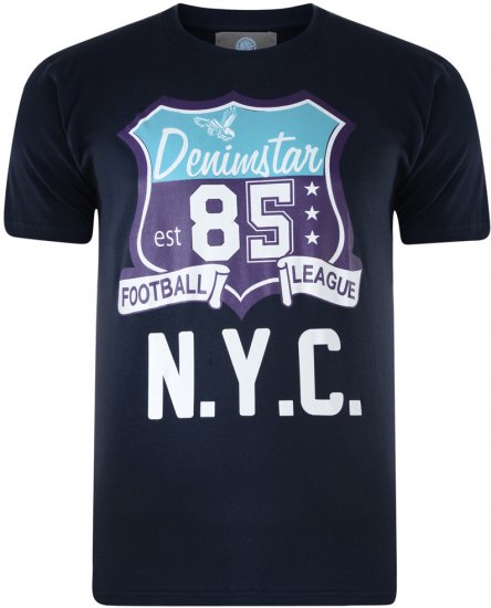Kam Jeans Star 2-pack T-shirt Navy/Denim - Trička - Trička nadměrné velikosti - 2XL-14XL