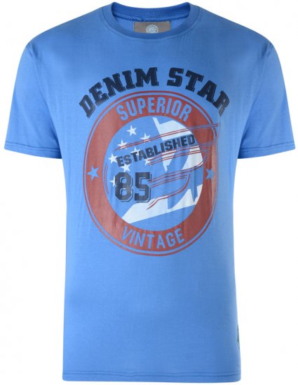 Kam Jeans Star 2-pack T-shirt Navy/Denim - Trička - Trička nadměrné velikosti - 2XL-14XL