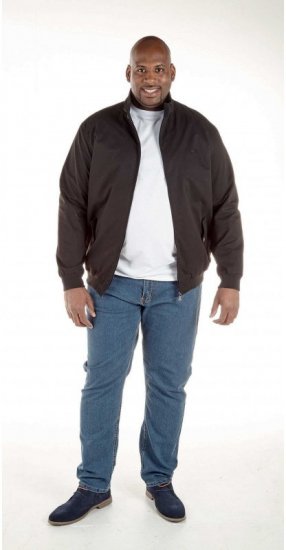 D555 Windsor Cotton Harrington Jacket Navy - Bundy - Bundy Nadměrné Velikosti - 2XL-8XL