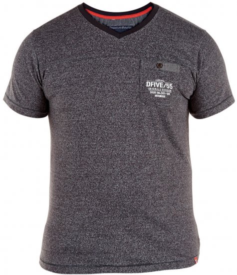D555 Keith T-shirt Grey with pocket - Trička - Trička nadměrné velikosti - 2XL-14XL
