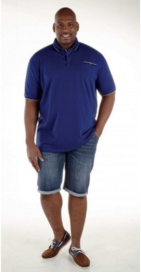 D555 Asia Polo Shirt Blue - Polokošile - Polokošile 2XL-8XL - Trička s límečkem 2XL-8XL