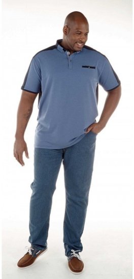 D555 Jones Polo Denim Marl/Navy - Polokošile - Polokošile 2XL-8XL - Trička s límečkem 2XL-8XL