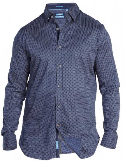 D555 MARVIN Small Circle Print Long Sleeve Shirt - Košile - Košile 2XL-10XL