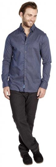 D555 MARVIN Small Circle Print Long Sleeve Shirt - Košile - Košile 2XL-10XL