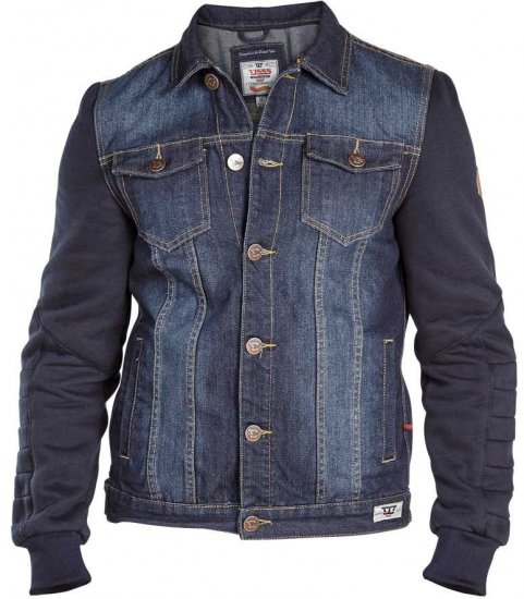 D555 CURTIS Denim Jacket With Detachable Hood - Bundy - Bundy Nadměrné Velikosti - 2XL-8XL
