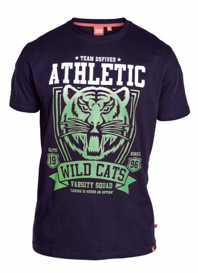 D555 STACY "Wild Cats" T-Shirt Navy - Trička - Trička nadměrné velikosti - 2XL-14XL