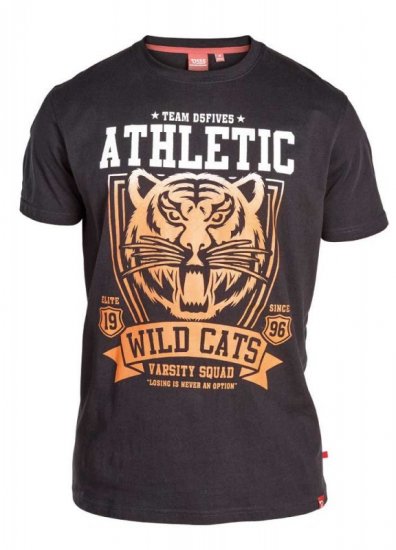 D555 STACY "Wild Cats" T-Shirt Black - Trička - Trička nadměrné velikosti - 2XL-14XL