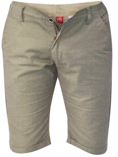D555 PANAMA Chino Short With Side Elasticated Waist Khaki - Šortky - Šortky Nadměrné Velikosti W40-W60
