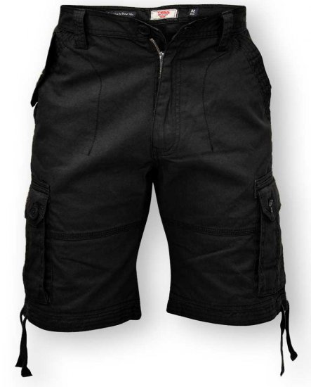 D555 Jarrod Cargo Short Black - Šortky - Šortky Nadměrné Velikosti W40-W60