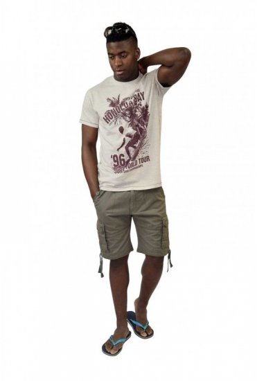D555 CLAYTON Honolua Bay T-shirt White Marl - Trička - Trička nadměrné velikosti - 2XL-14XL