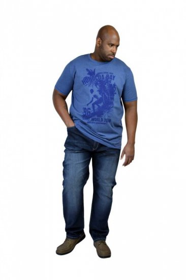 D555 CLAYTON Honolua Bay T-shirt Denim Marl - Trička - Trička nadměrné velikosti - 2XL-14XL
