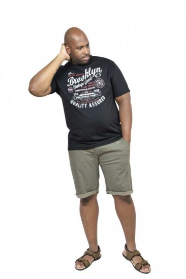 D555 NEAL Brooklyn Crew Neck T-Shirt Black - Trička - Trička nadměrné velikosti - 2XL-14XL