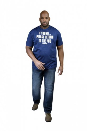 D555 SIMON 'Return To The Pub' T-Shirt Navy - Trička - Trička nadměrné velikosti - 2XL-14XL