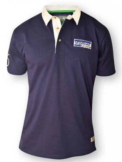 D555 NASH Short Sleeve Rugby Shirt Navy - Polokošile - Polokošile 2XL-8XL - Trička s límečkem 2XL-8XL