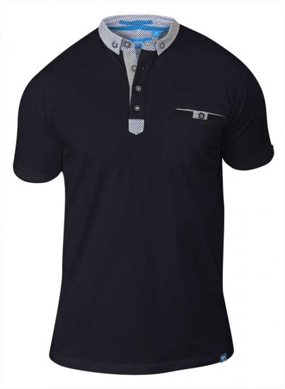 D555 HAYDEN Short Sleeve Polo Black - Polokošile - Polokošile 2XL-8XL - Trička s límečkem 2XL-8XL
