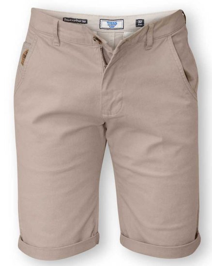 D555 COLTEN Stretch Cotton Chino Short Beige - Šortky - Šortky Nadměrné Velikosti W40-W60