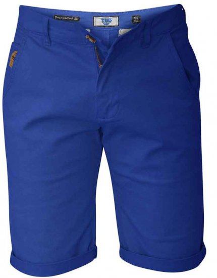 D555 COLTEN Stretch Cotton Chino Shorts Blue - Šortky - Šortky Nadměrné Velikosti W40-W60