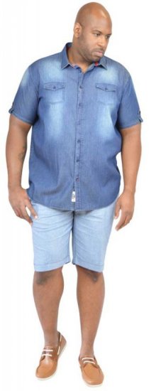 D555 DESTIN Twin Pocket Short Sleeve Vintage Denim Shirt - Košile - Košile 2XL-10XL