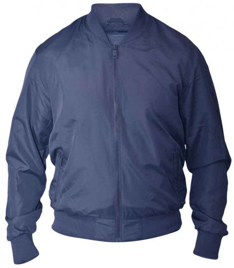 D555 JAMES Lined Bomber Jacket Navy - Bundy - Bundy Nadměrné Velikosti - 2XL-8XL