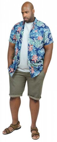 D555 ENRIQUE Short Sleeve Hawaiian Leaf Shirt & T-shirt Combo - Košile - Košile 2XL-10XL