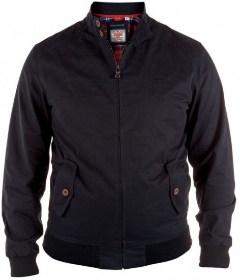 D555 Windsor Cotton Harrington Jacket Black - Bundy - Bundy Nadměrné Velikosti - 2XL-8XL