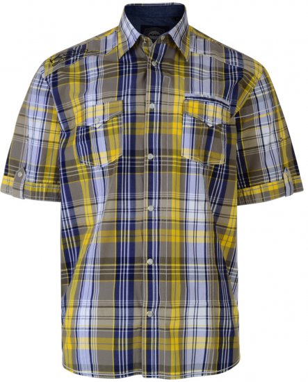 Kam Jeans Short Sleeve Check Shirt Berry - Košile - Košile 2XL-10XL