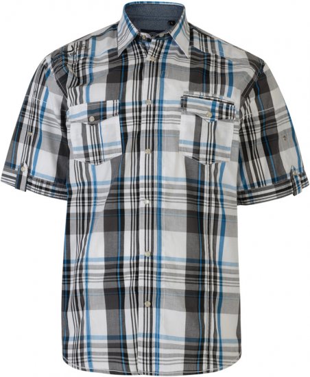 Kam Jeans Short Sleeve Check Shirt Sand - Košile - Košile 2XL-10XL