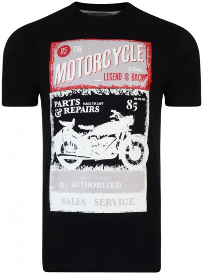 Kam Jeans Motorcycle Tee - Trička - Trička nadměrné velikosti - 2XL-14XL