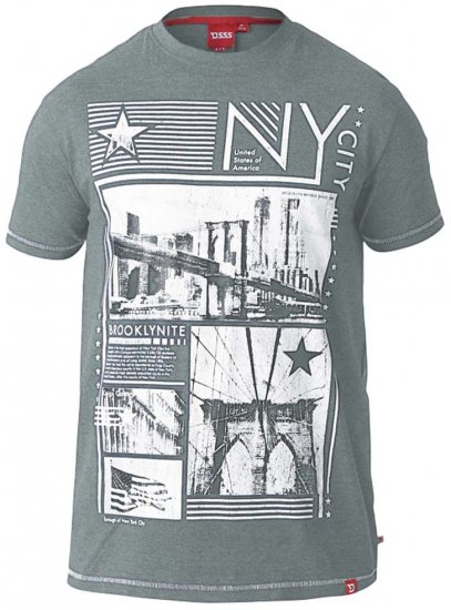 D555 RUEBEN NY City Print T-Shirt Khaki - Trička - Trička nadměrné velikosti - 2XL-14XL