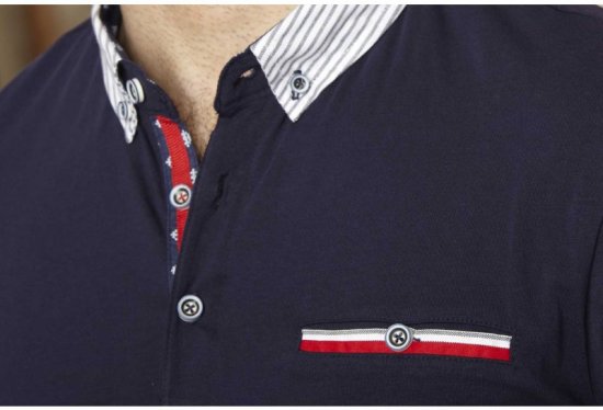 D555 GARFIELD Short Sleeve Stretch Polo Shirt Navy - Polokošile - Polokošile 2XL-8XL - Trička s límečkem 2XL-8XL