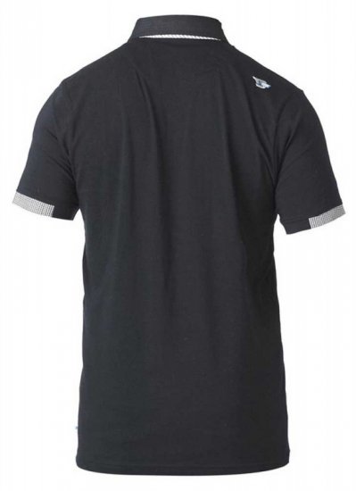 D555 SWANN Short Sleeve Stretch Polo Black - Polokošile - Polokošile 2XL-8XL - Trička s límečkem 2XL-8XL