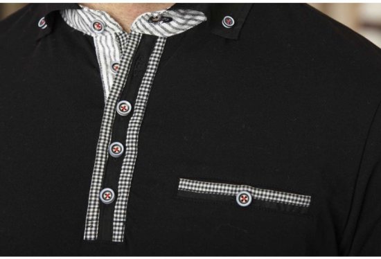 D555 SWANN Short Sleeve Stretch Polo Black - Polokošile - Polokošile 2XL-8XL - Trička s límečkem 2XL-8XL