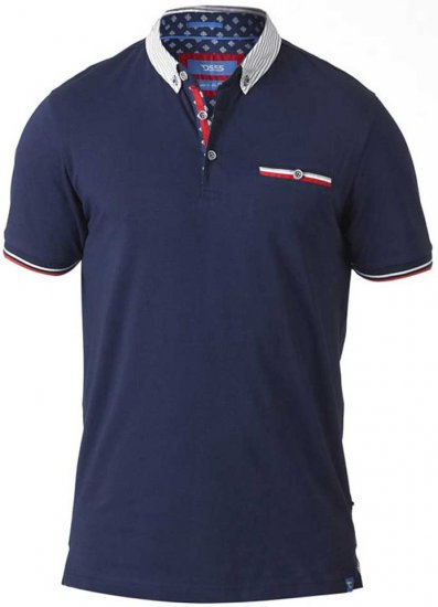 D555 GARFIELD Short Sleeve Stretch Polo Shirt Navy - Polokošile - Polokošile 2XL-8XL - Trička s límečkem 2XL-8XL