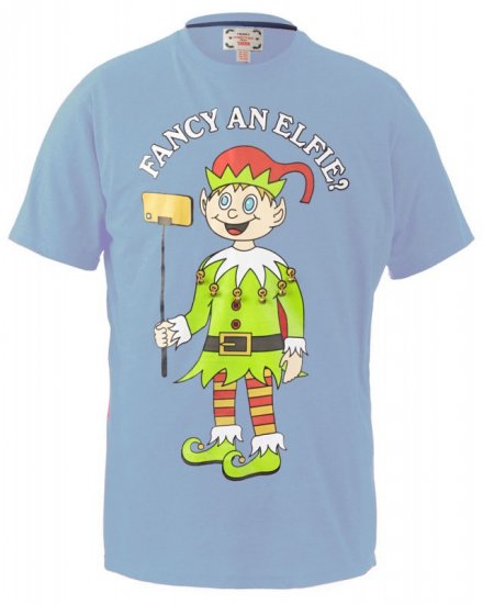 D555 Fancy an Elfie T-shirt Blue - Trička - Trička nadměrné velikosti - 2XL-14XL