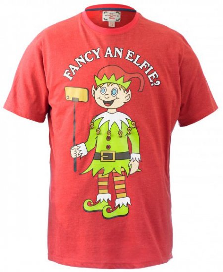 D555 Fancy an Elfie T-shirt Red - Trička - Trička nadměrné velikosti - 2XL-14XL