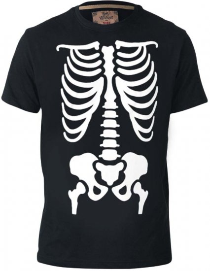 D555 Scary Halloween Skeleton T-shirt Black - Trička - Trička nadměrné velikosti - 2XL-14XL
